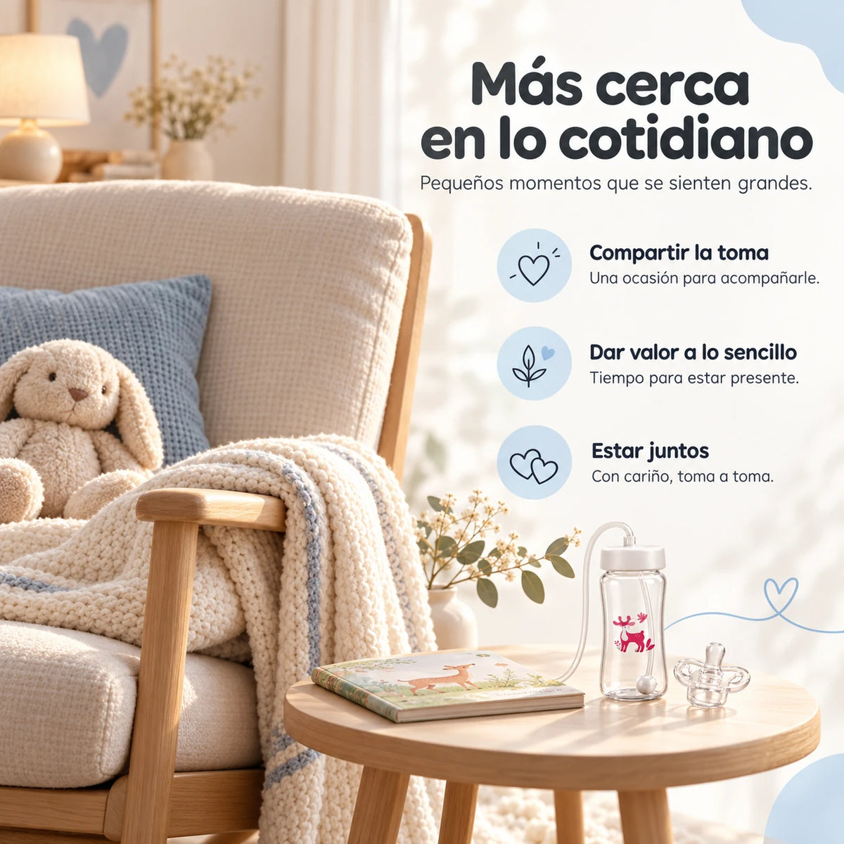 Biberón NubiSip con tubo flexible y tetina tipo chupete