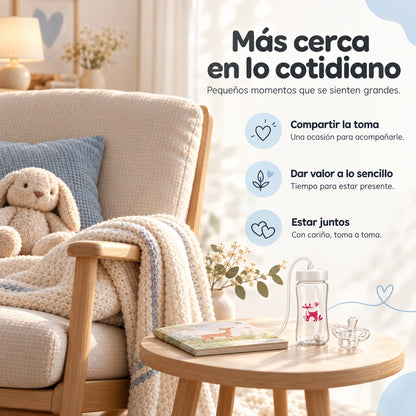 Biberón NubiSip con tubo flexible y tetina tipo chupete