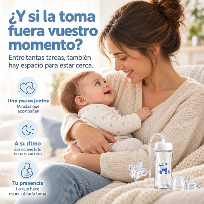 Biberón NubiSip con tubo flexible y tetina tipo chupete